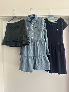 Bundle Girls Ralph Lauren- 2 Dresses and Plaid Skirt size 5/6